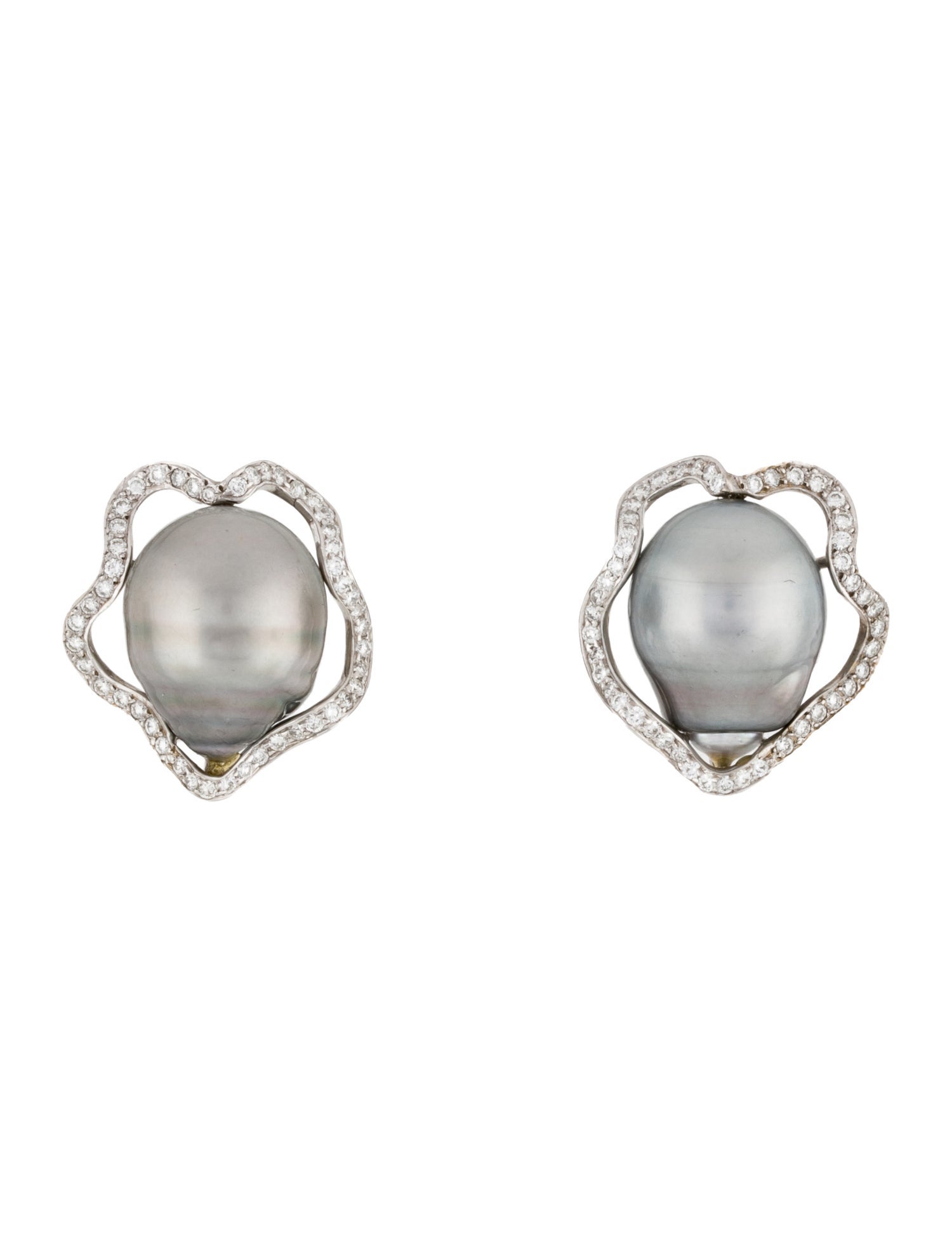 Earrings Pearl & Diamond Clip-On