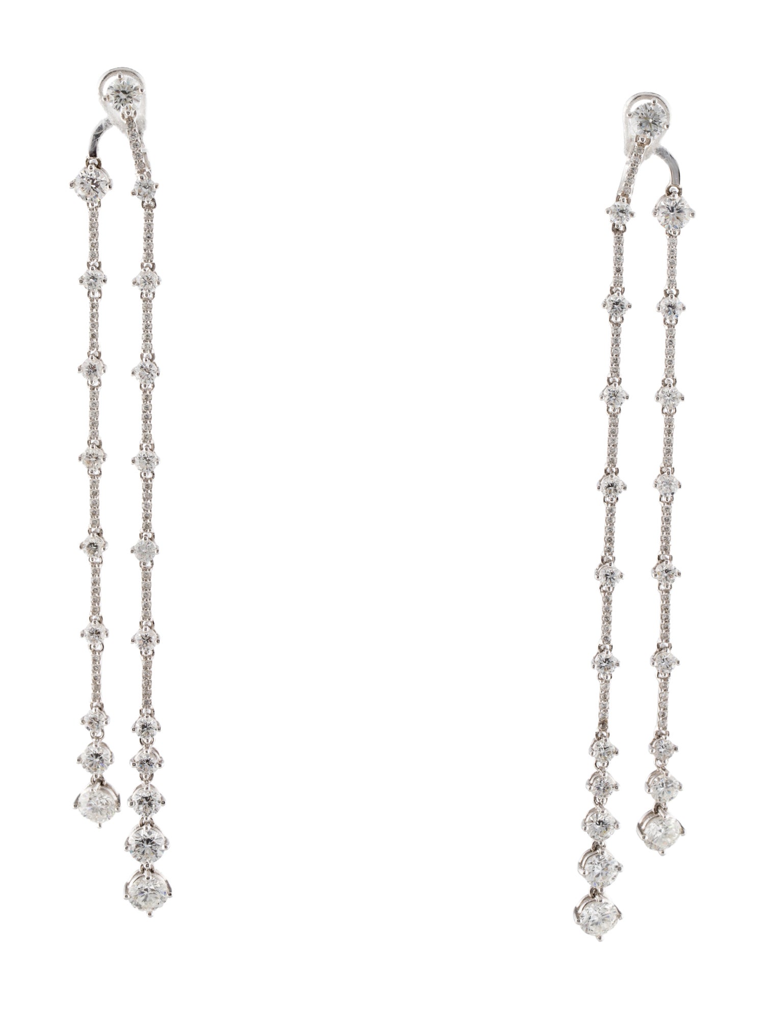 Earrings 18K 3.10ctw Diamond Chandelier