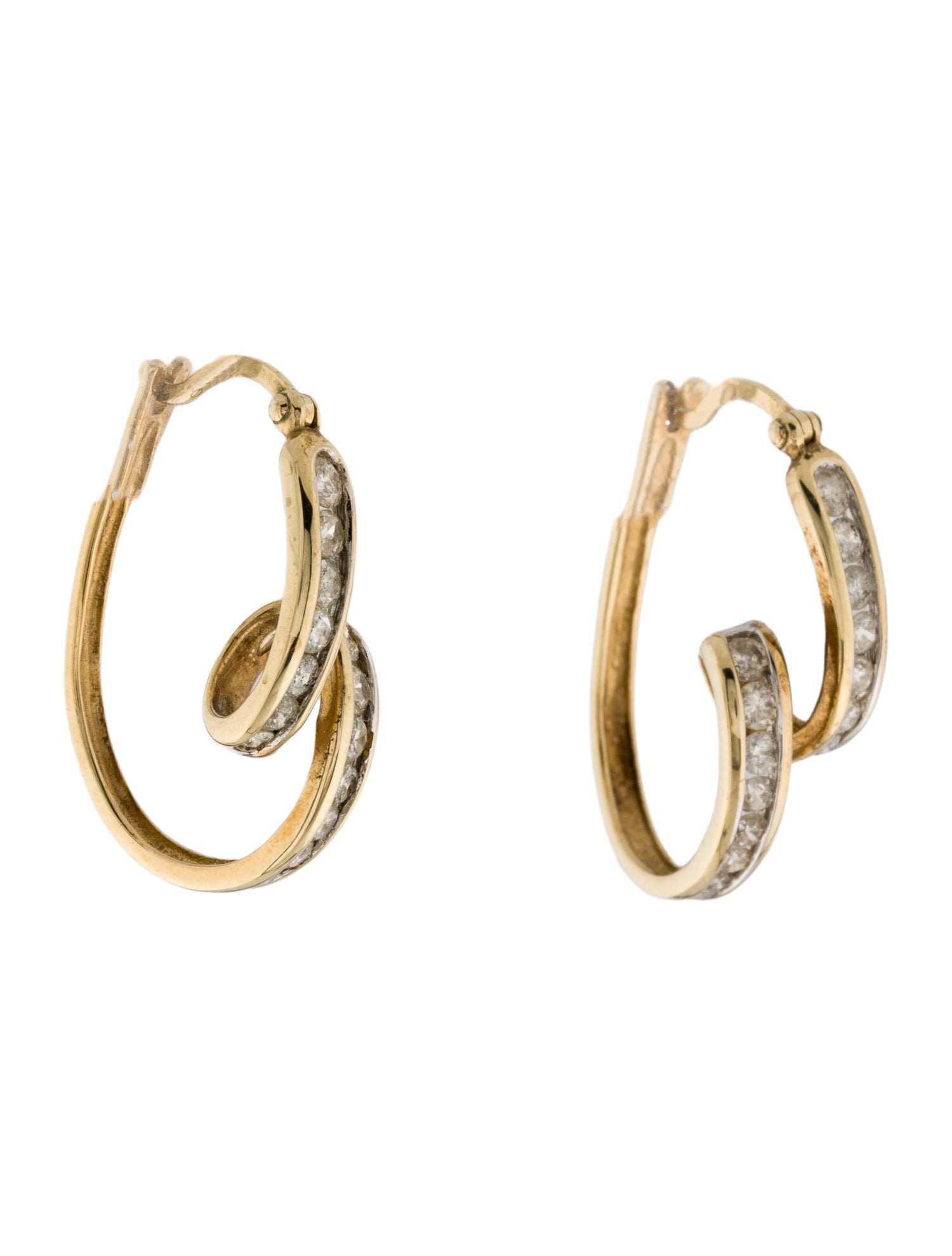 Earrings 10K Diamond Hoop Earrings