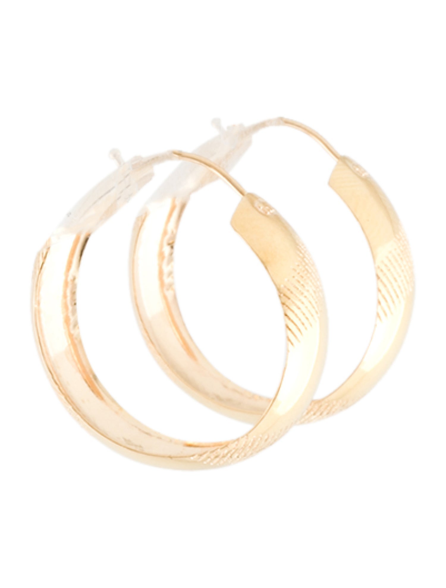 Earrings 18K Engraved Hoop Earrings