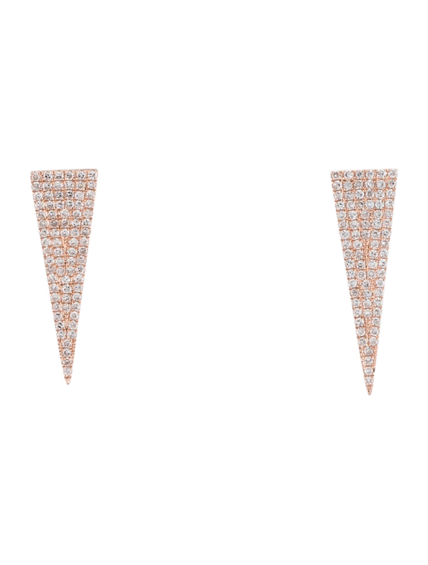 Earrings 14K Diamond Triangle Stud