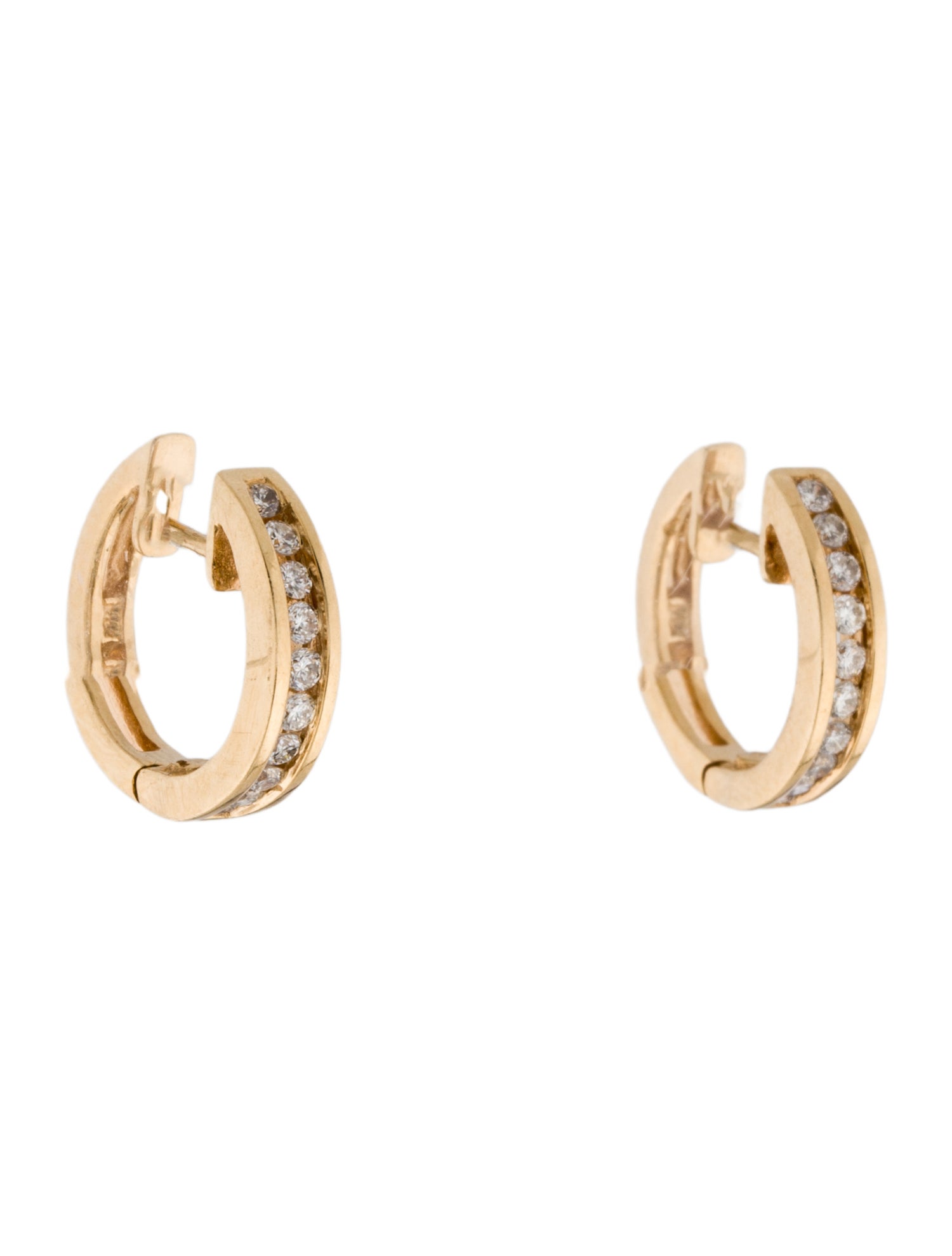 Earrings 14K Diamond Hoop Earrings
