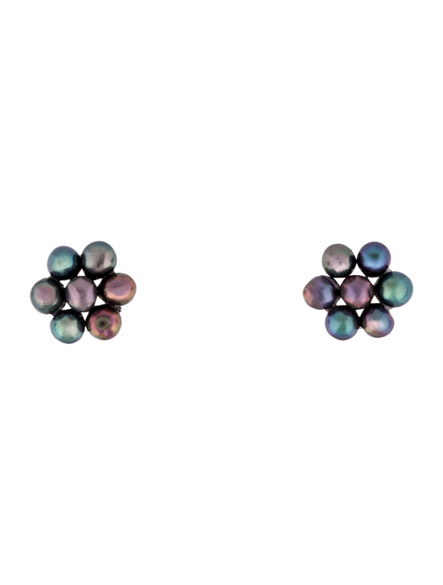 Earrings 14K Dyed Pearl Floral Stud