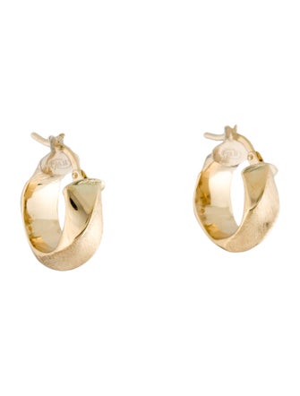 Earrings  18K Textured Hoop Earrings