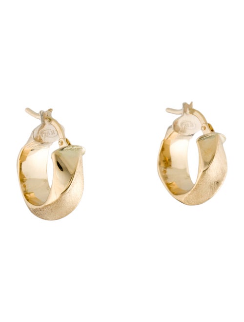 Earrings  18K Textured Hoop Earrings