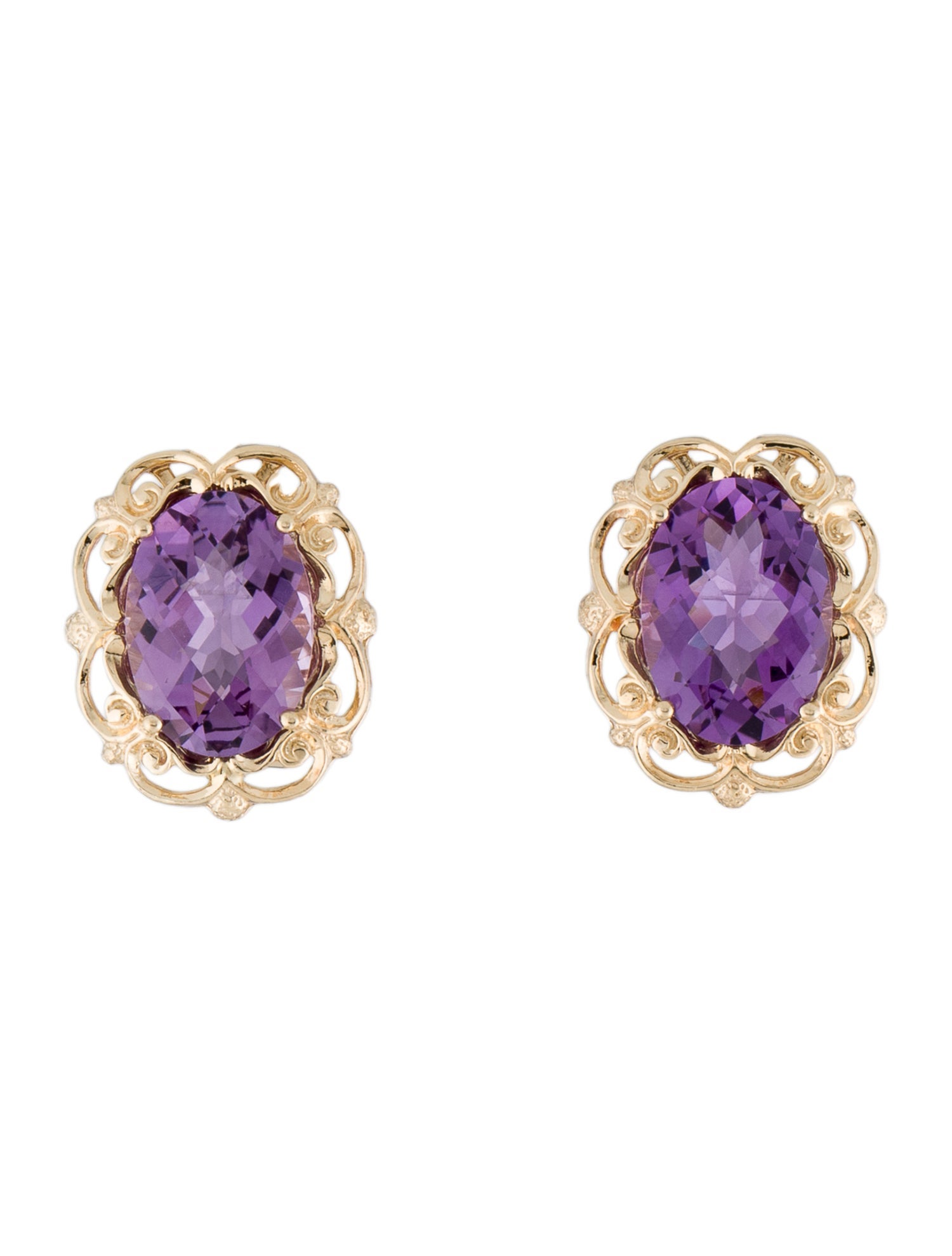 Earrings 14K Amethyst Earclip