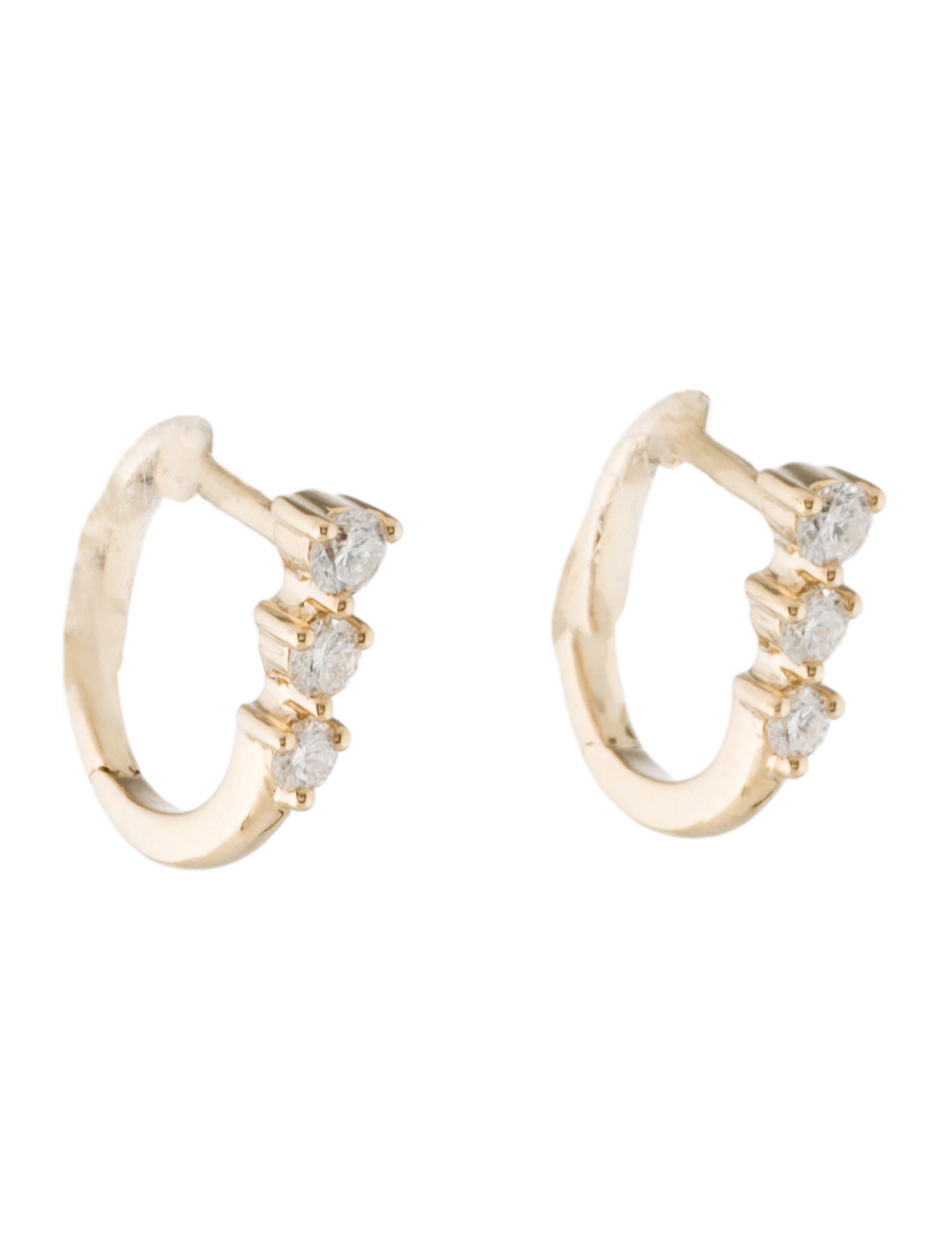 Earrings 14K Diamond Huggie Earrings