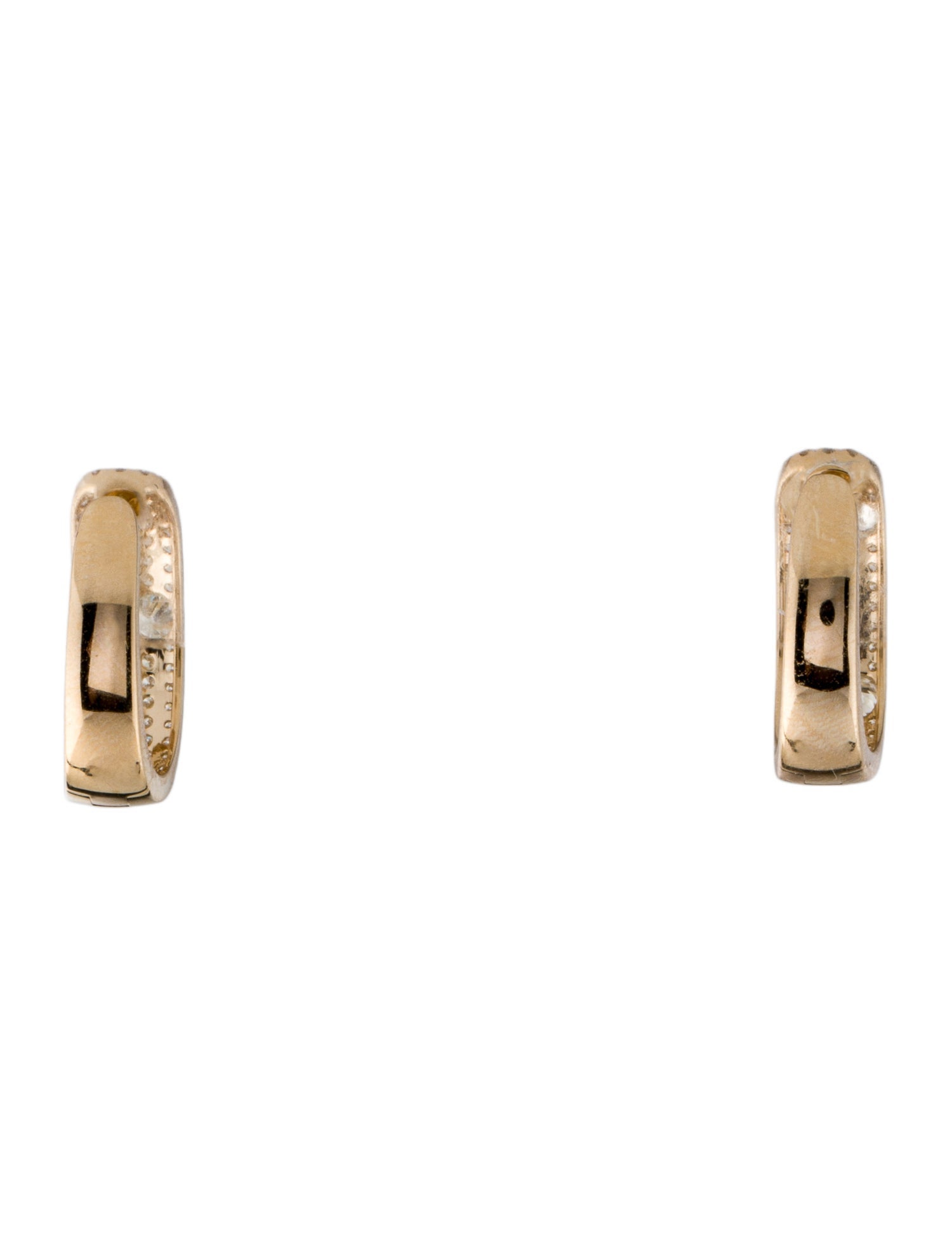 Earrings 14K Diamond Pavé Huggie Hoop Earrings