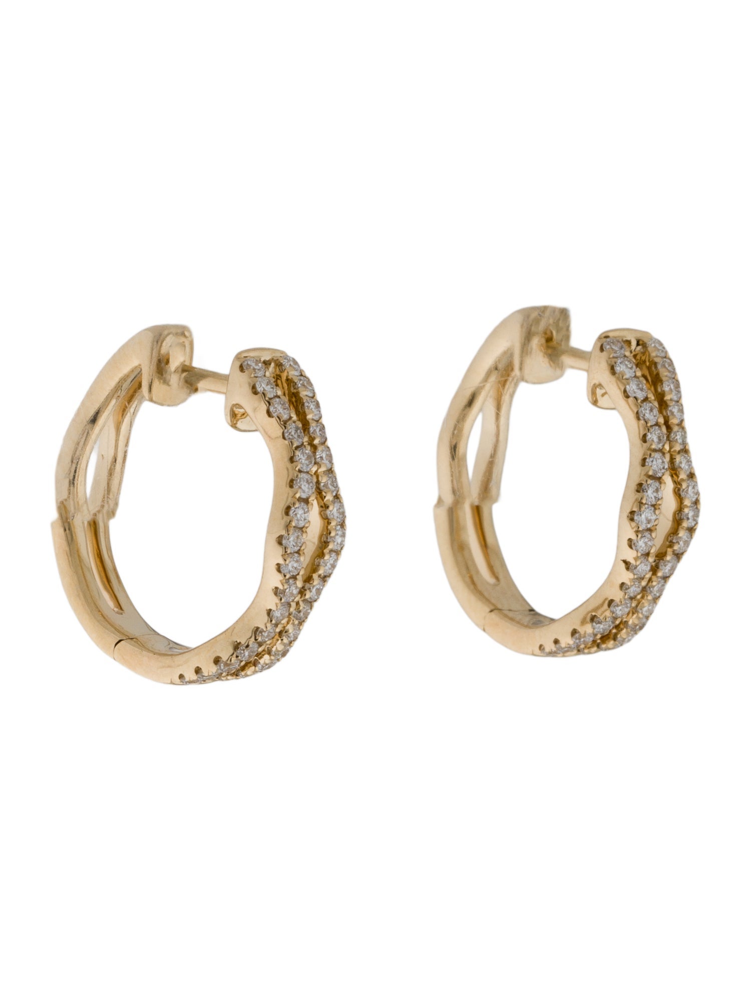 Earrings 14K Diamond Huggie Hoop Earrings