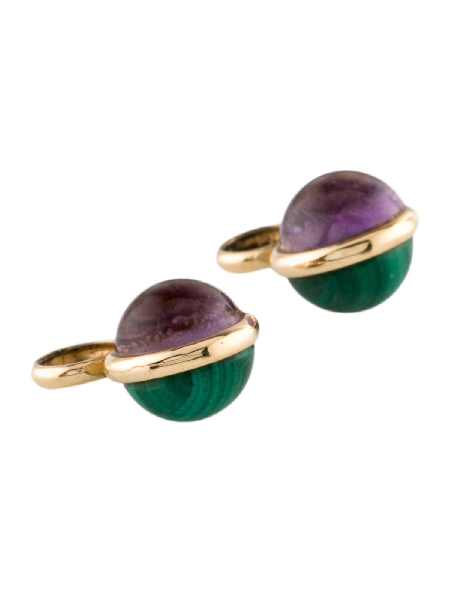Earrings 14K Amethyst & Malachite Earring Enhancers