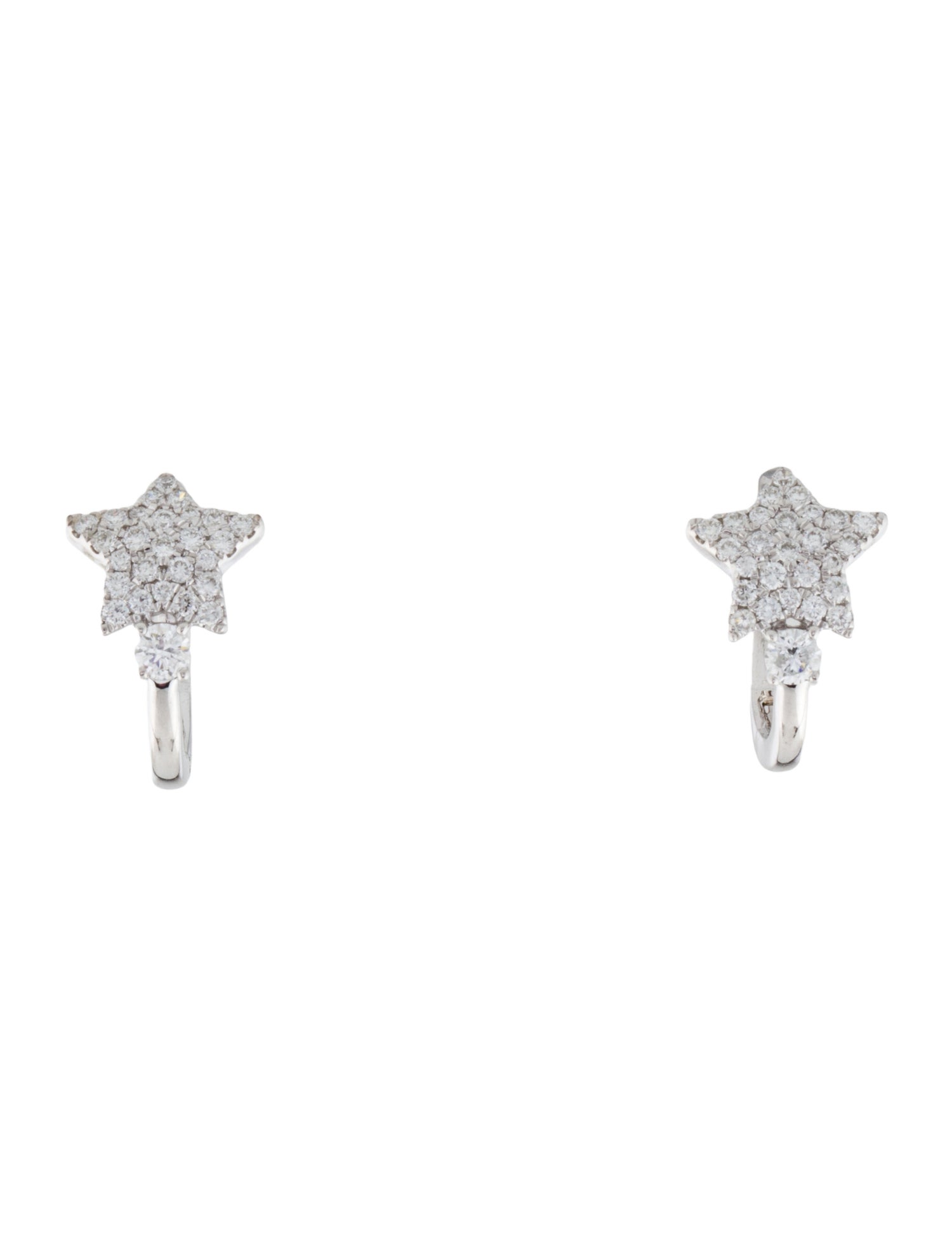 Earrings 14K Diamond Star Huggie Earrings