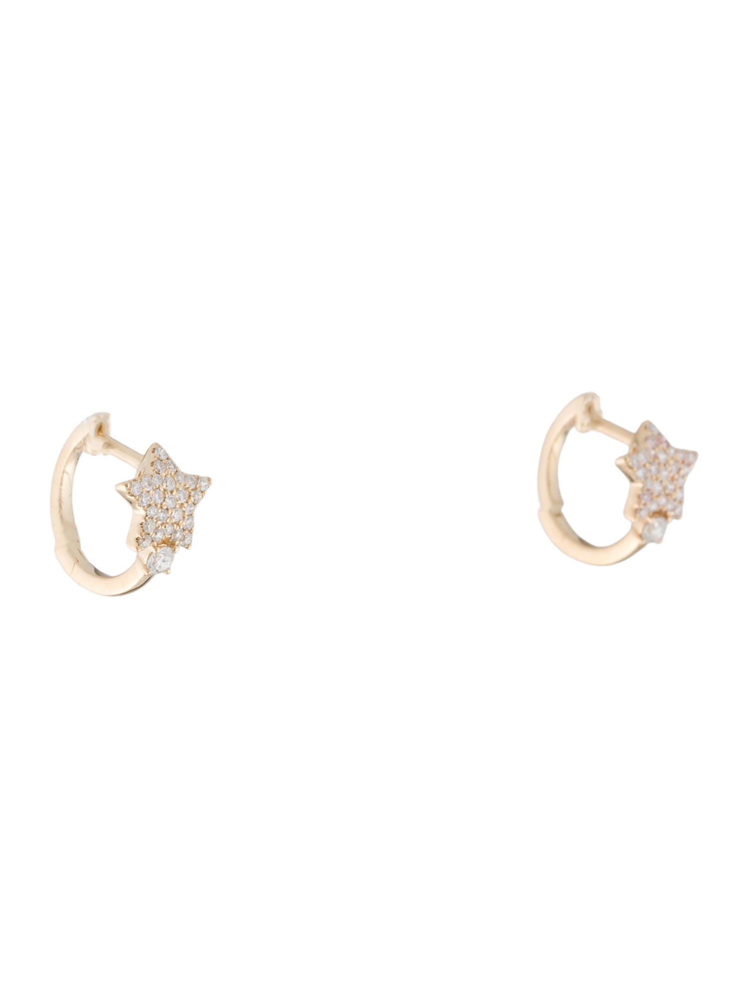 Earrings 14K Diamond Huggie Earrings