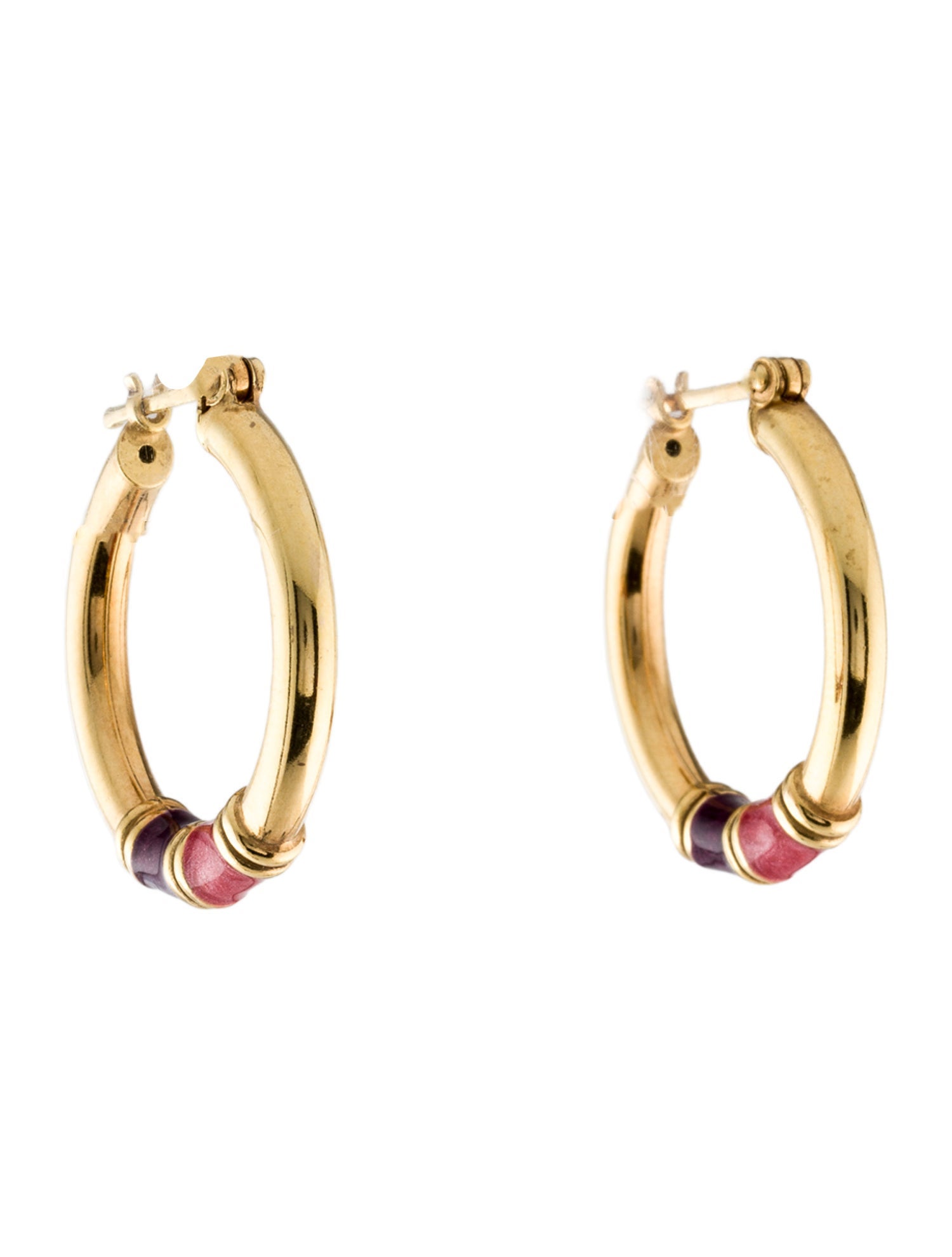 Earrings 14K Enamel Hoop Earrings