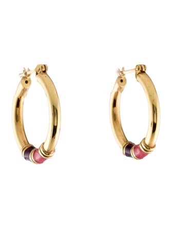 Earrings 14K Enamel Hoop Earrings