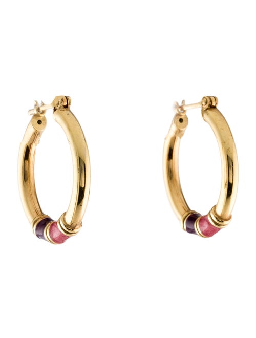 Earrings 14K Enamel Hoop Earrings