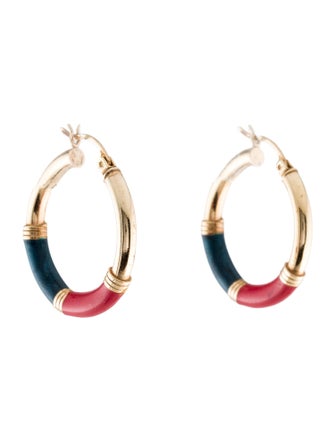 Earrings 14K Enamel Hoop Earrings