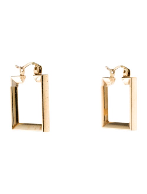 Earrings 14K Square Hollow Hoop Earrings