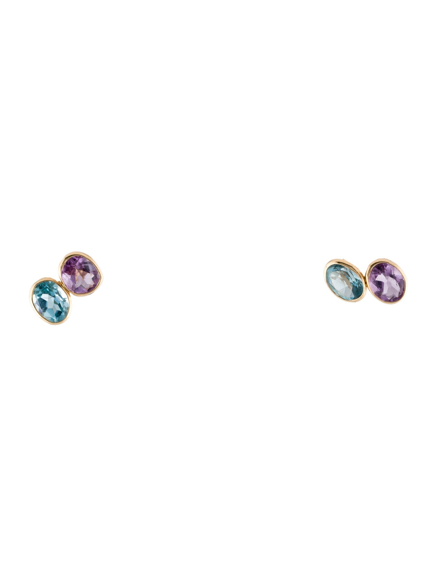 Earrings 14K Topaz & Amethyst Stud Earrings