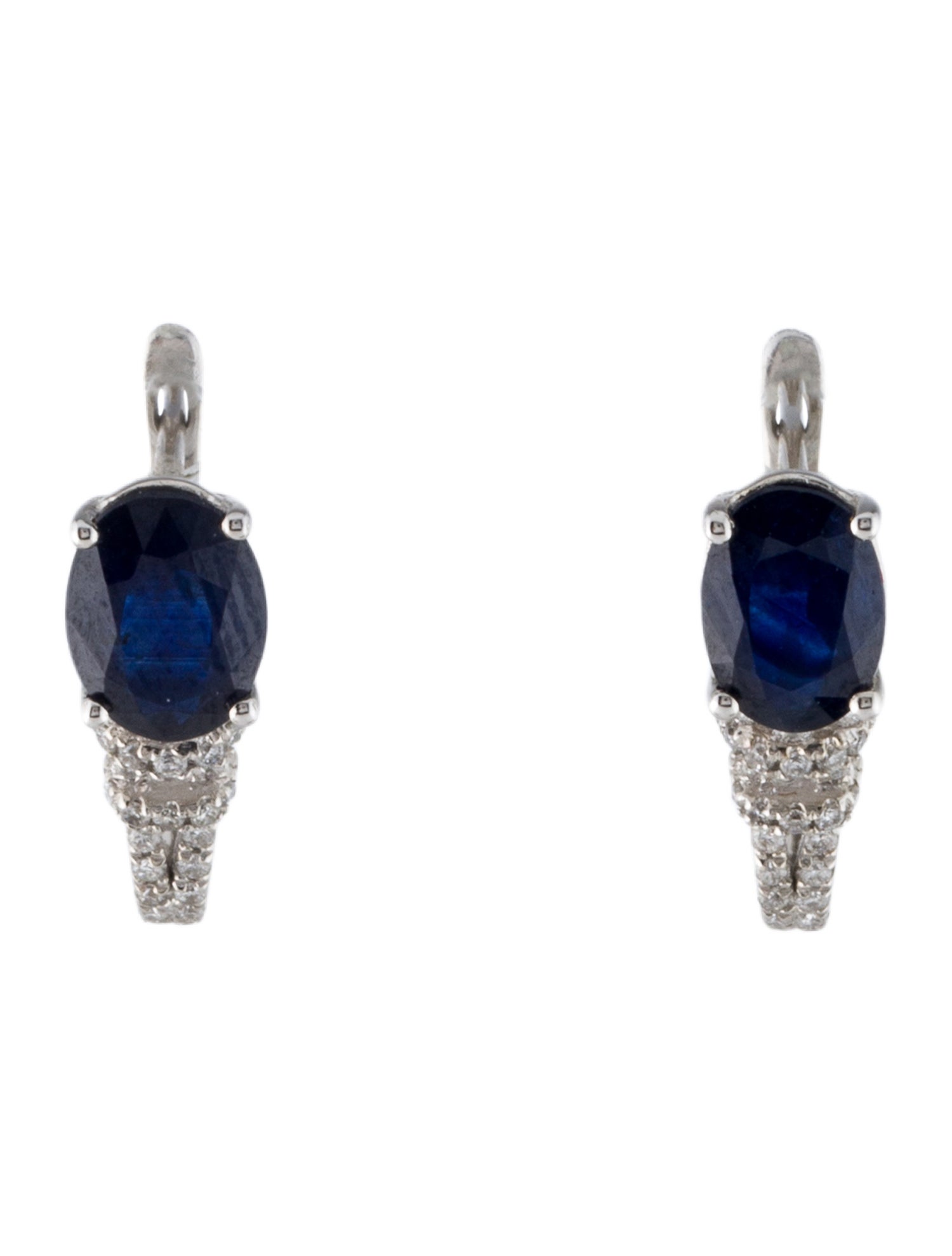 Earrings 14K 1.79ctw Sapphire & Diamond Earclip Earrings
