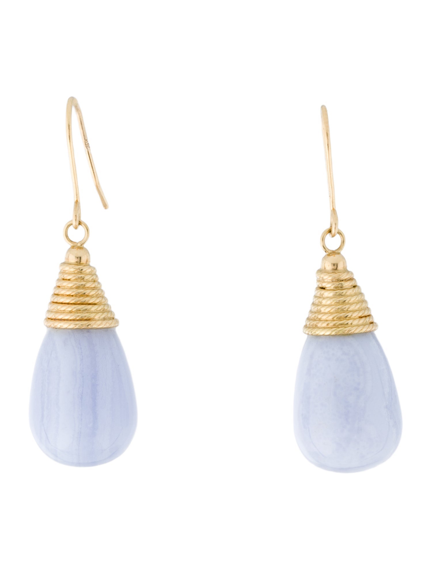 Earrings 18K Blue Lace Agate Drop Earrings