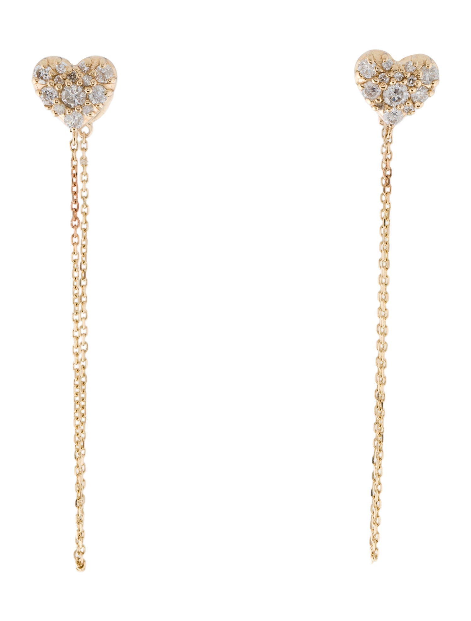 Earrings 14K Diamond Heart Stud Earrings