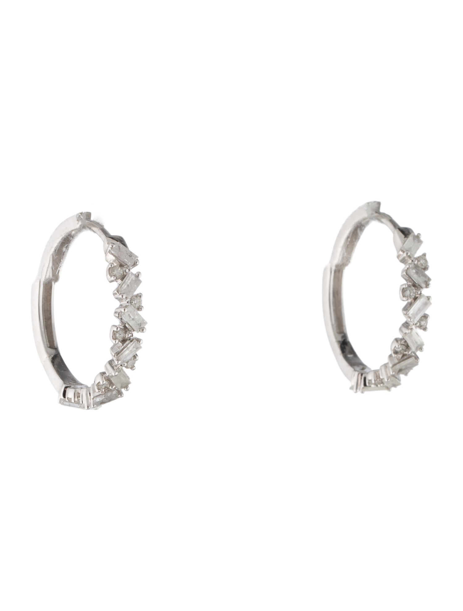 Earrings 14K Diamond Hoop Earrings