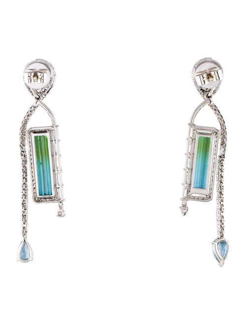 Graziela 18K Tourmaline, Aquamarine & Diamond Drop Earrings