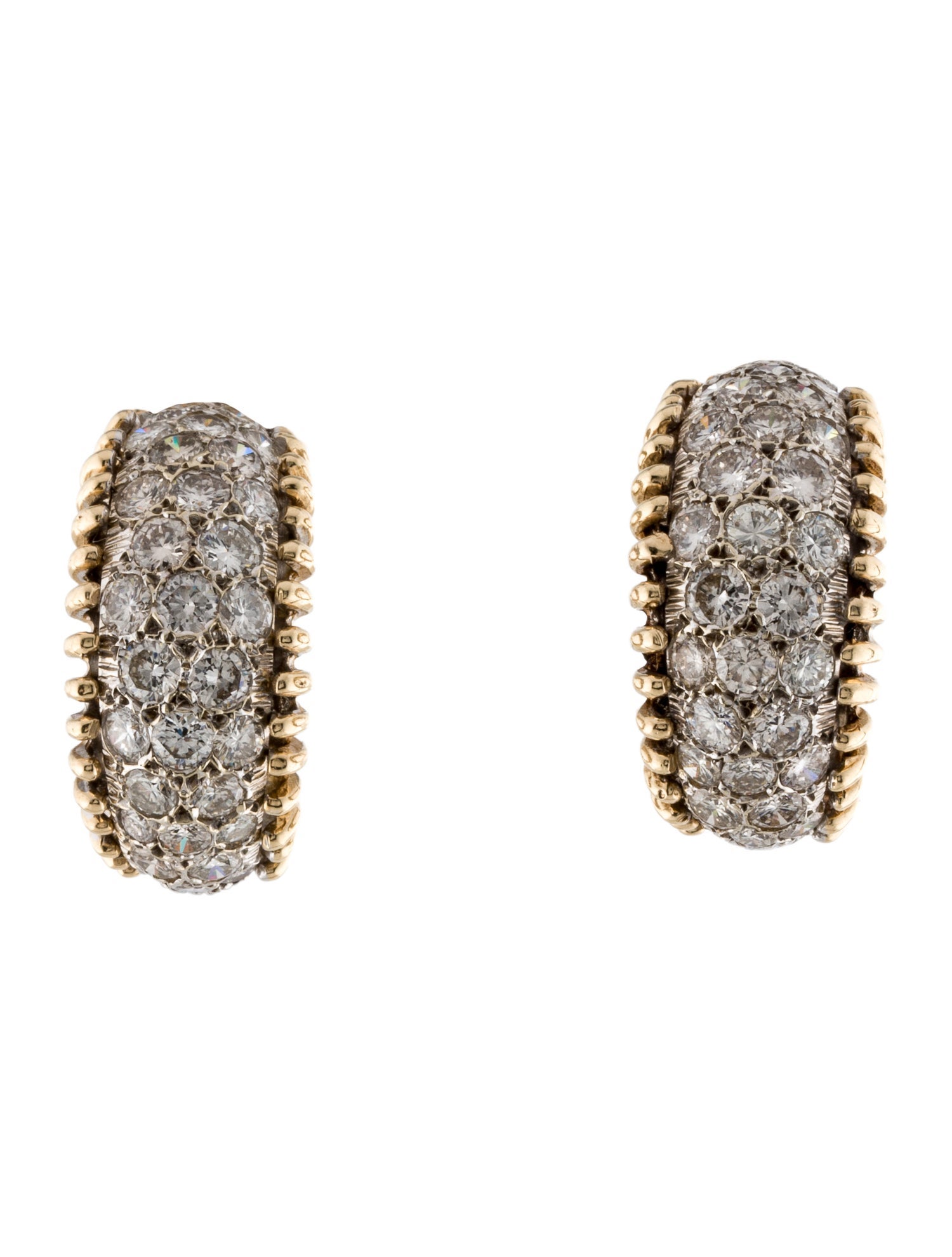 Earrings Two-Tone 4.29ctw Diamond Earclip