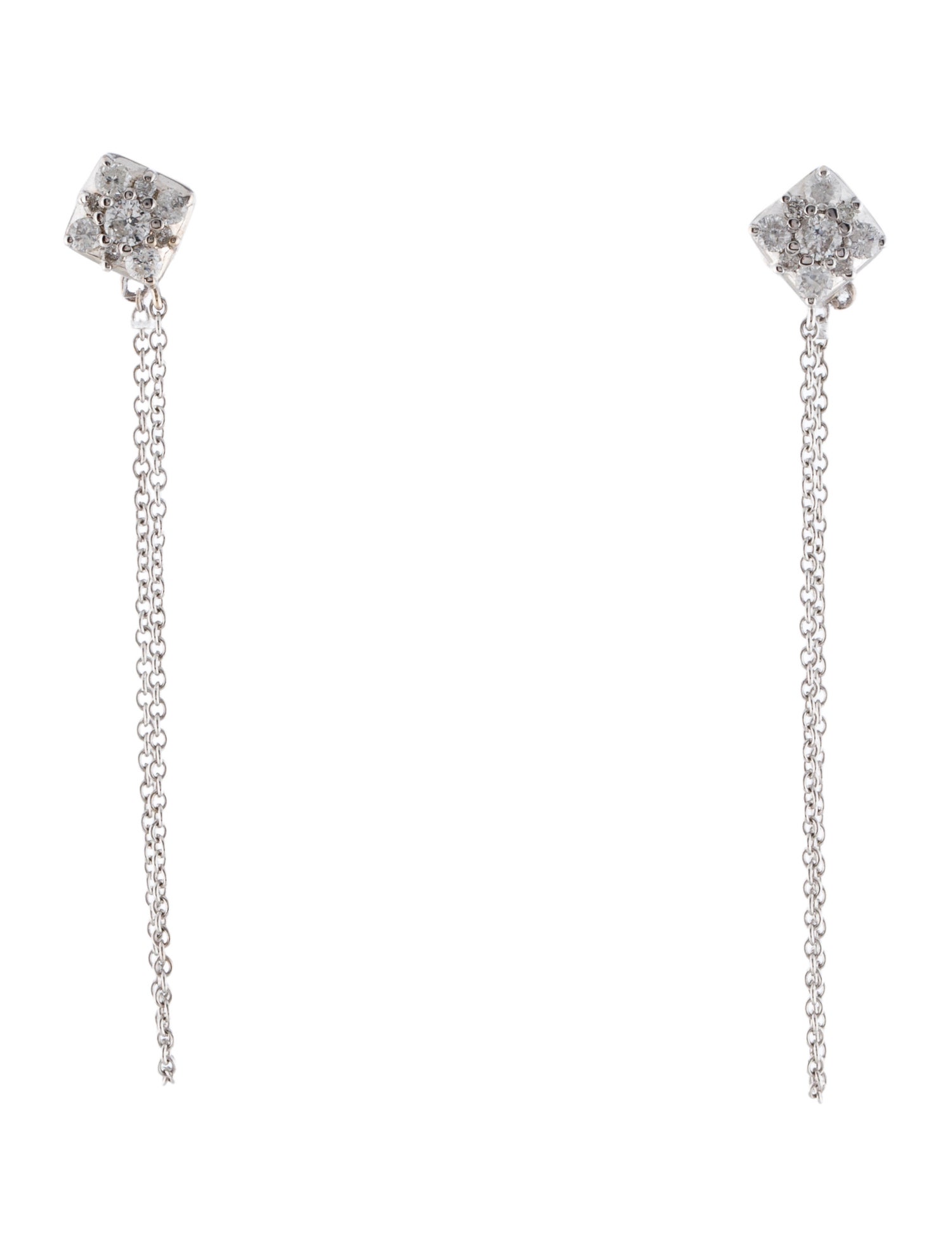 Earrings 14K Diamond Chain Stud Earrings