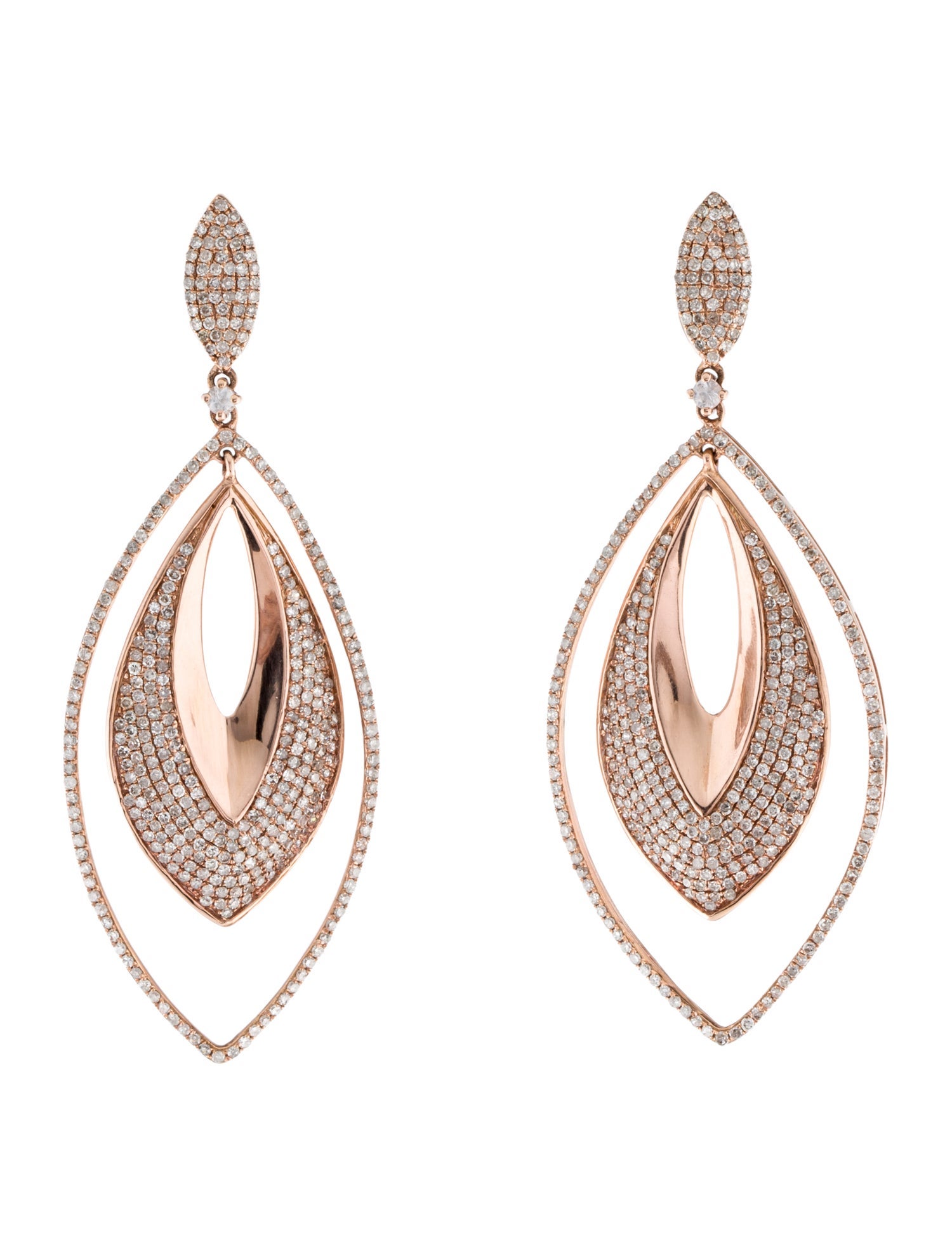 Earrings 14K 2.20ctw Diamond & Sapphire Drop