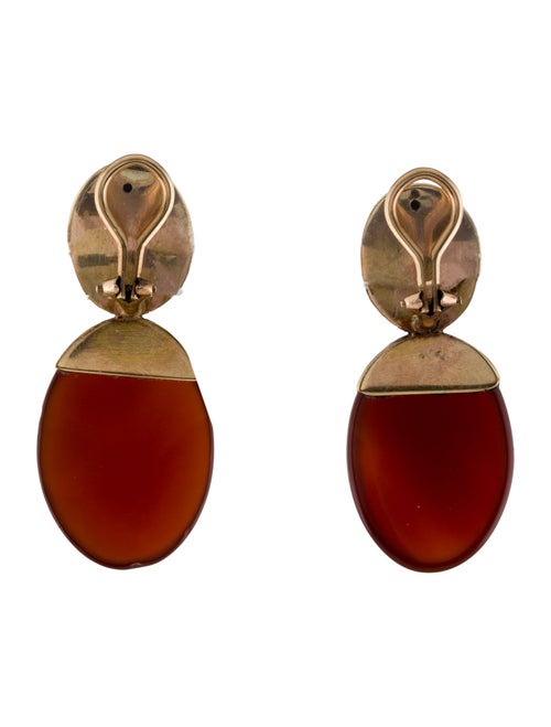 Earrings 14K Carnelian Drop Earclips