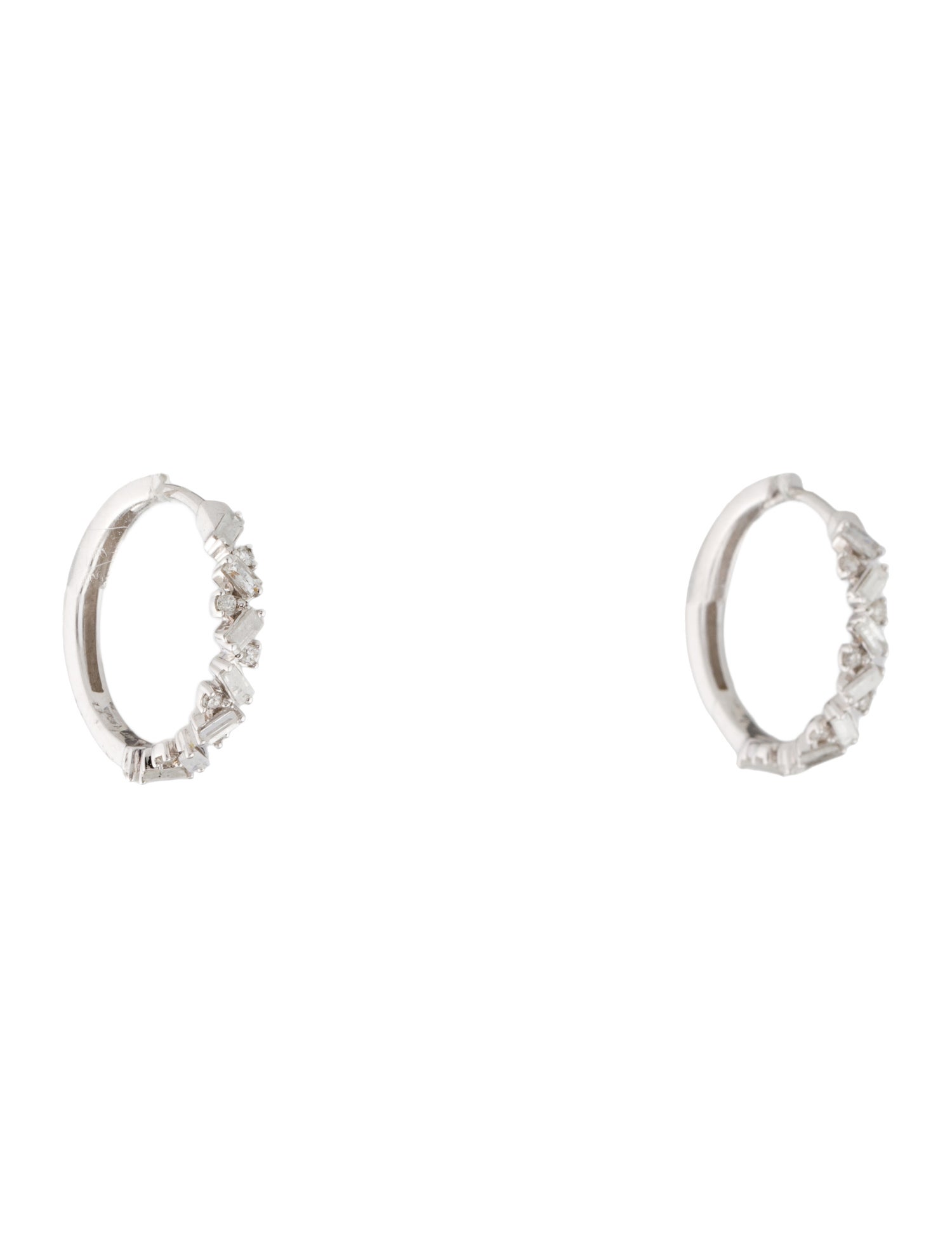 Earrings 14K Diamond Hoop Earrings