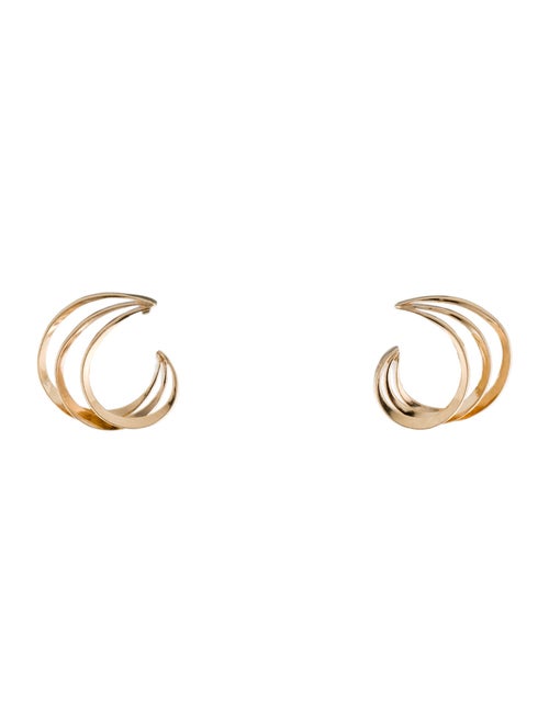 Earrings 14K Half Swirl Stud Earrings