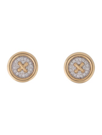 Earrings 14K Diamond Button Studs