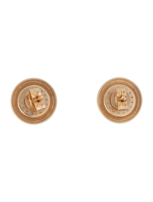 Earrings 14K Diamond Button Studs