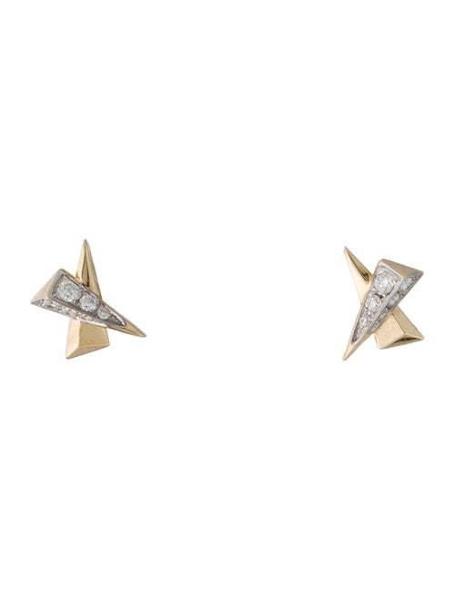 Earrings 14K 'X' Diamond Stud Earrings