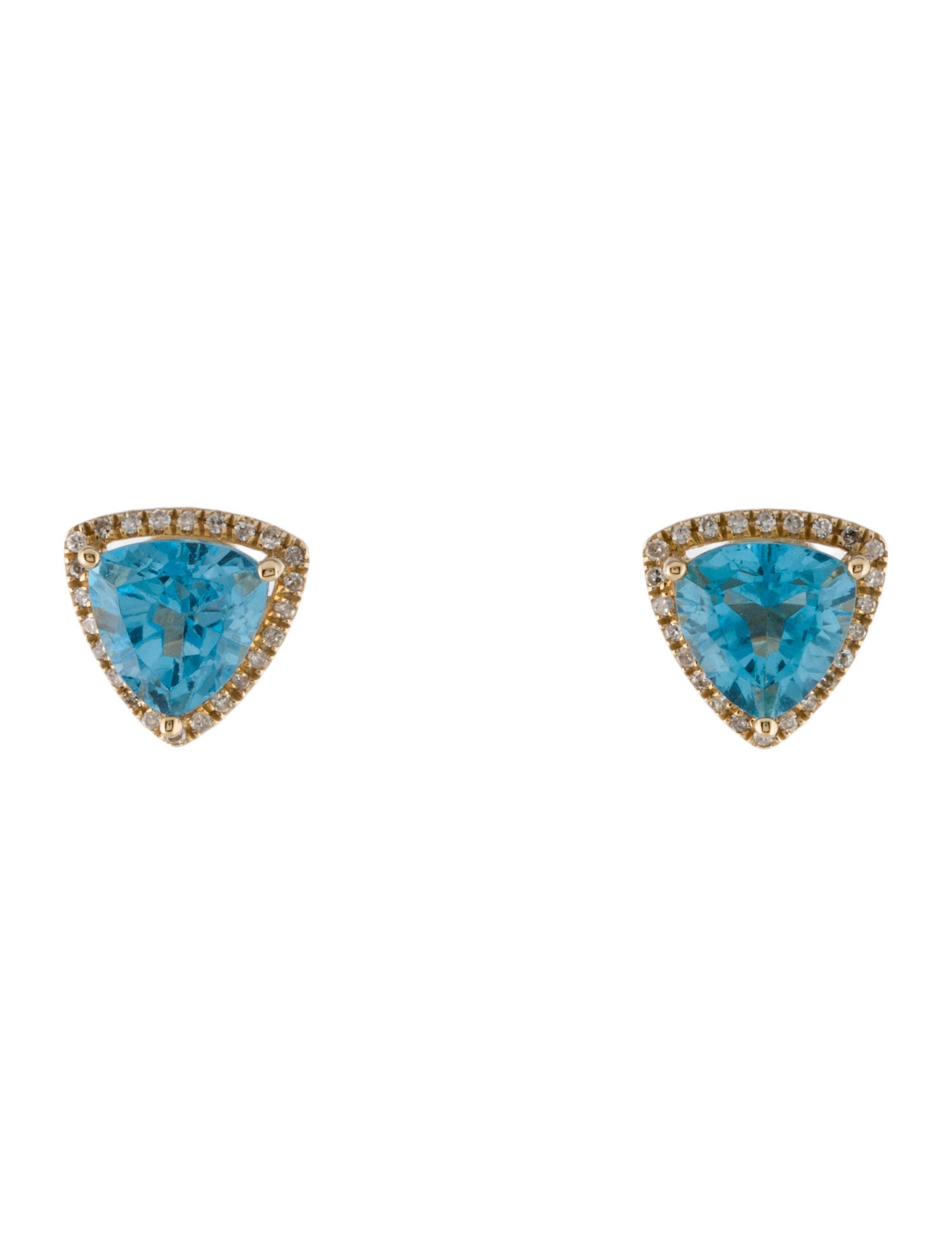 Earrings 14K Topaz & Diamond Studs