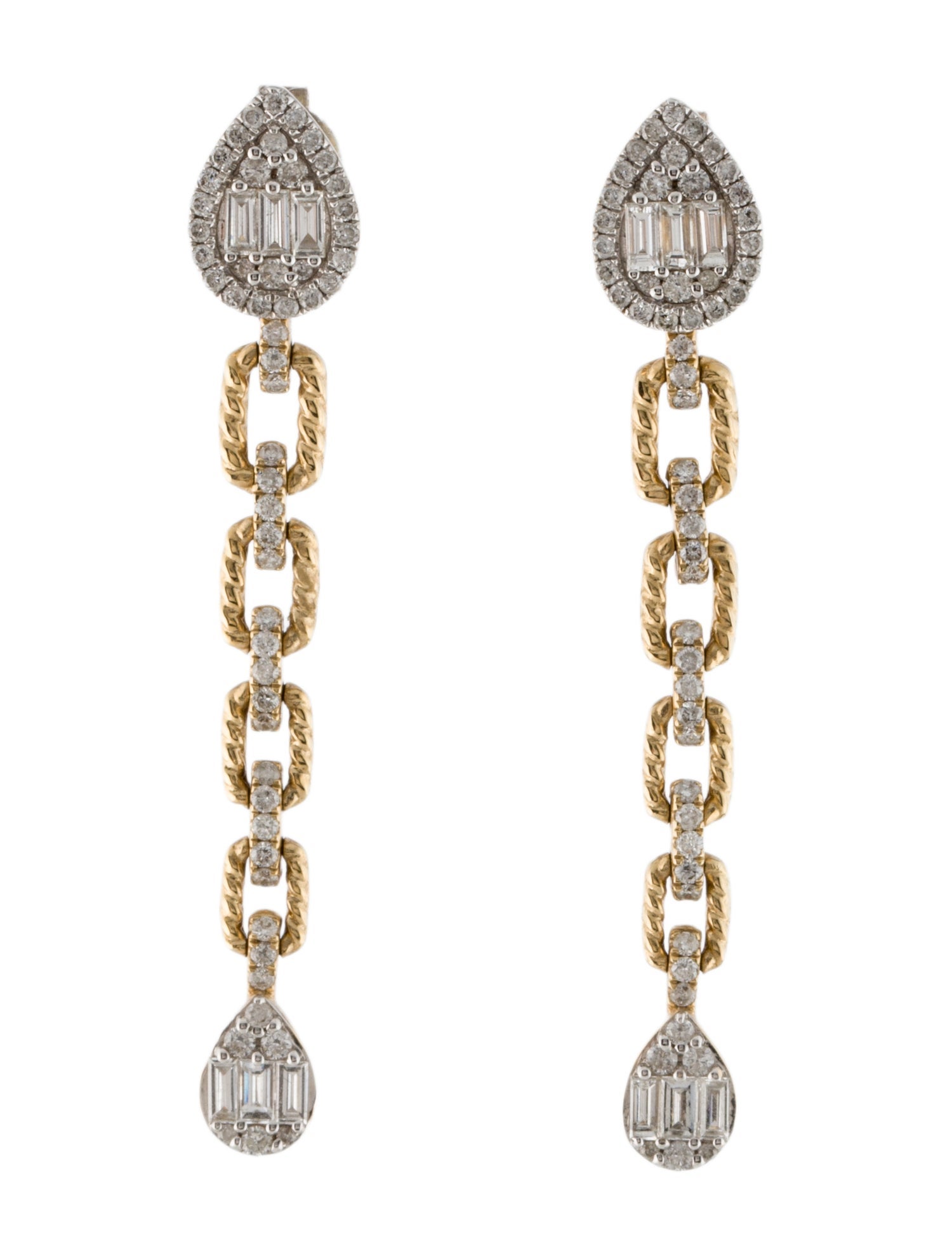 Earrings 14K Diamond Drop Earrings