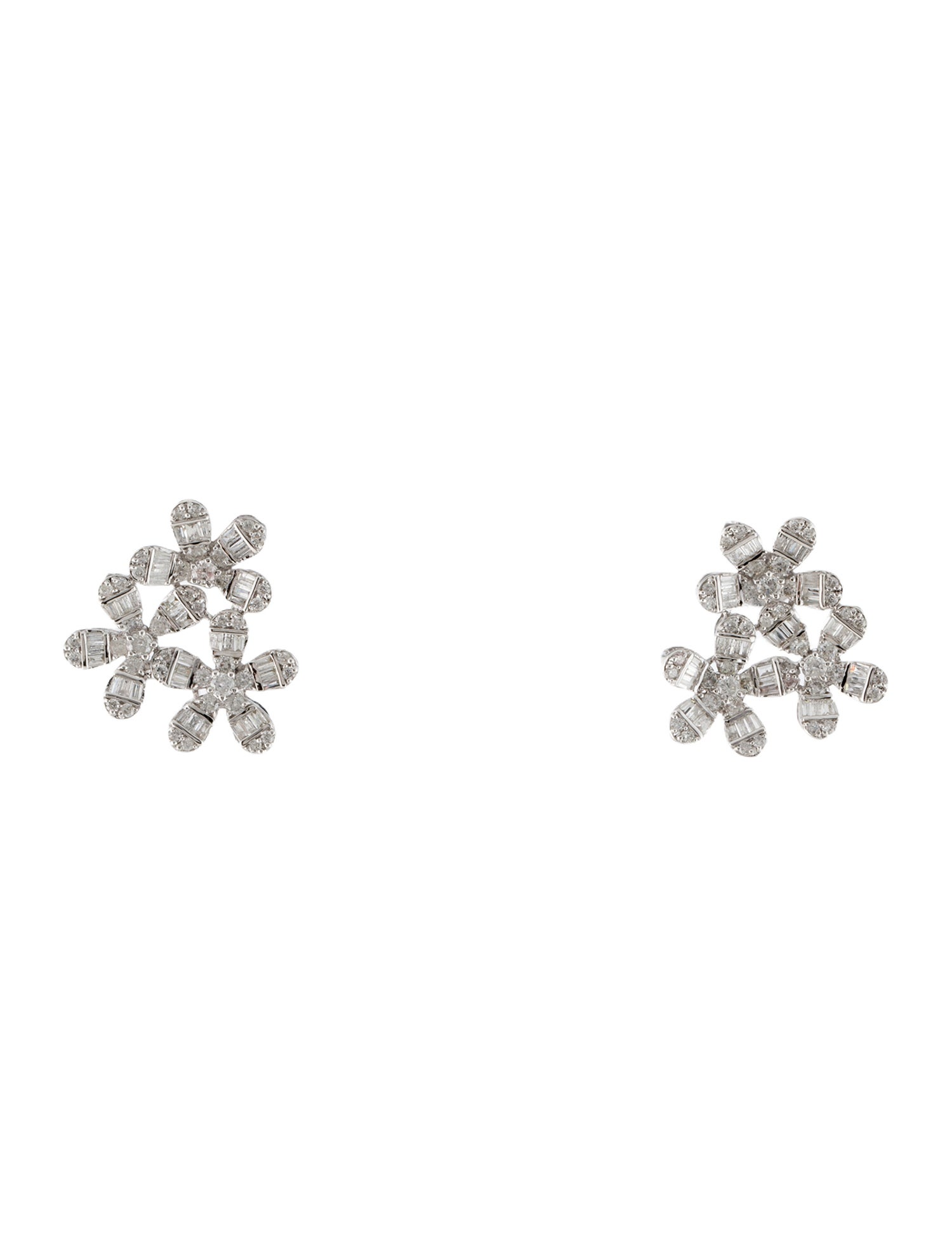 Earrings 14K 1.07ctw Diamond Floral Stud Earrings