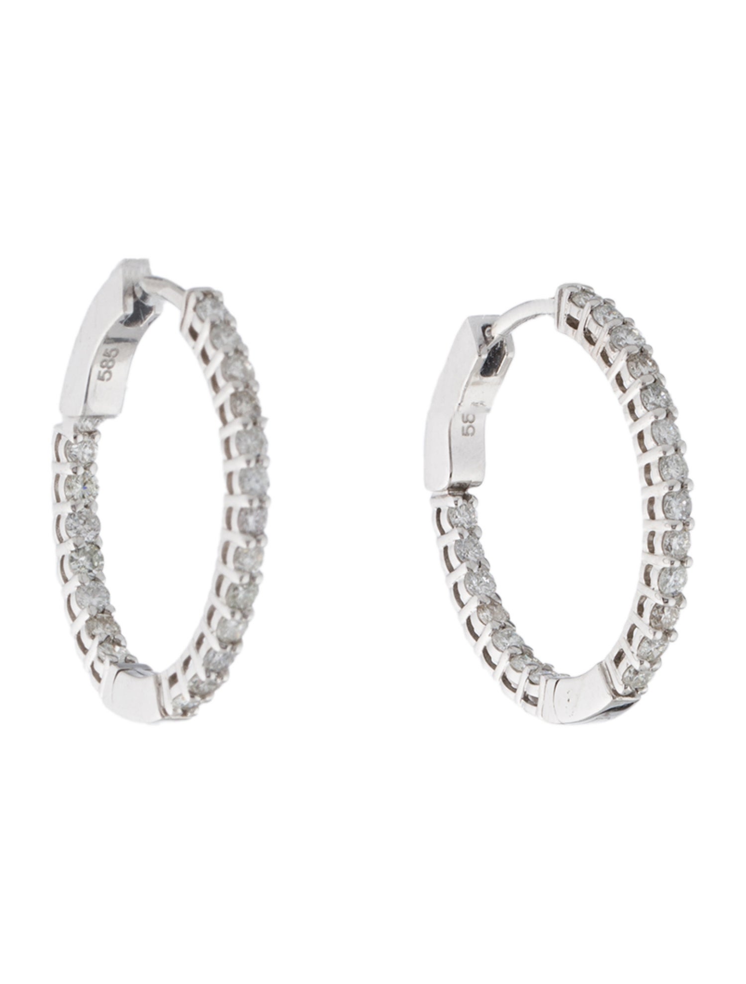 Earrings 14K Diamond Inside-Out Hoop