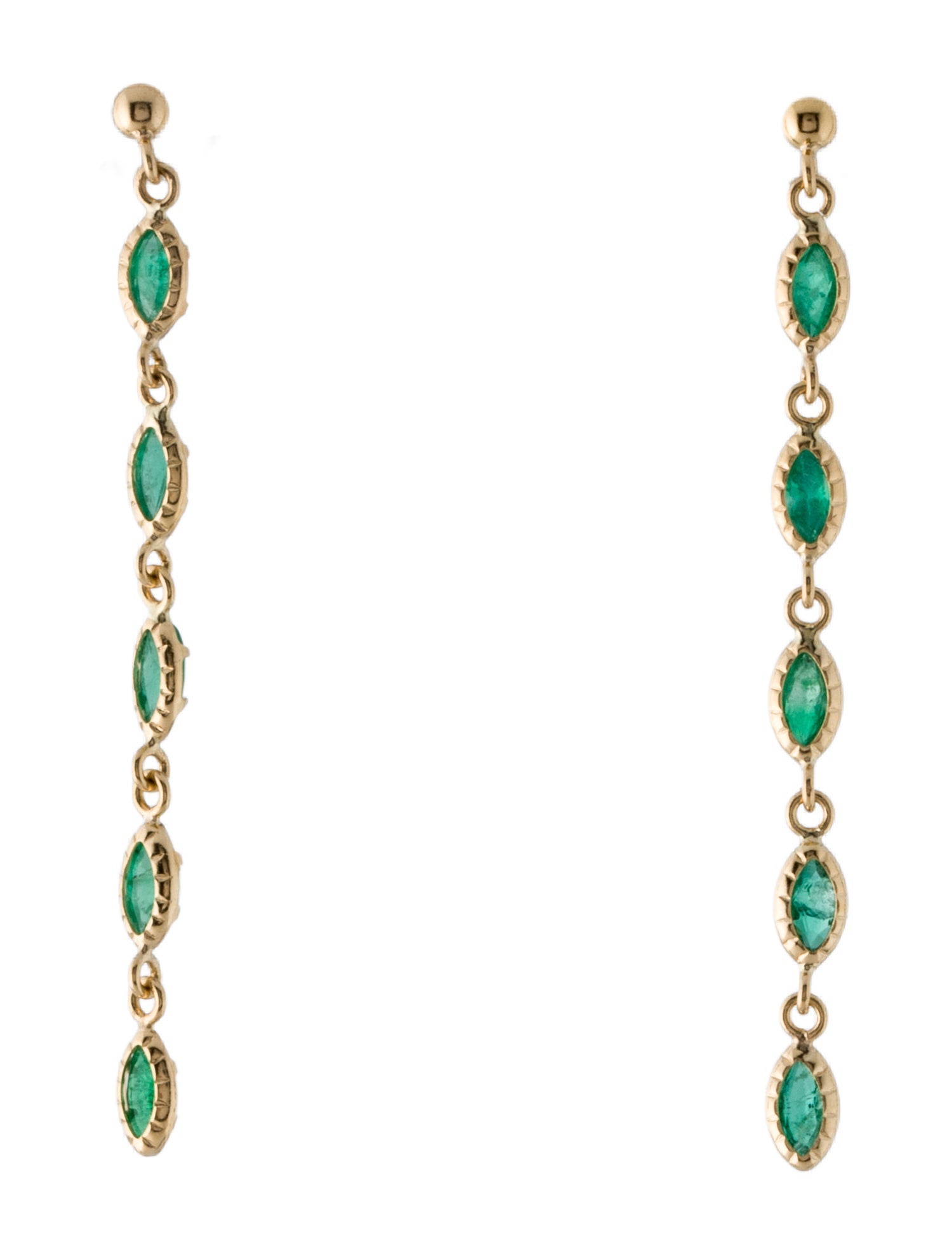 Earrings 18K Emerald Drop Earrings