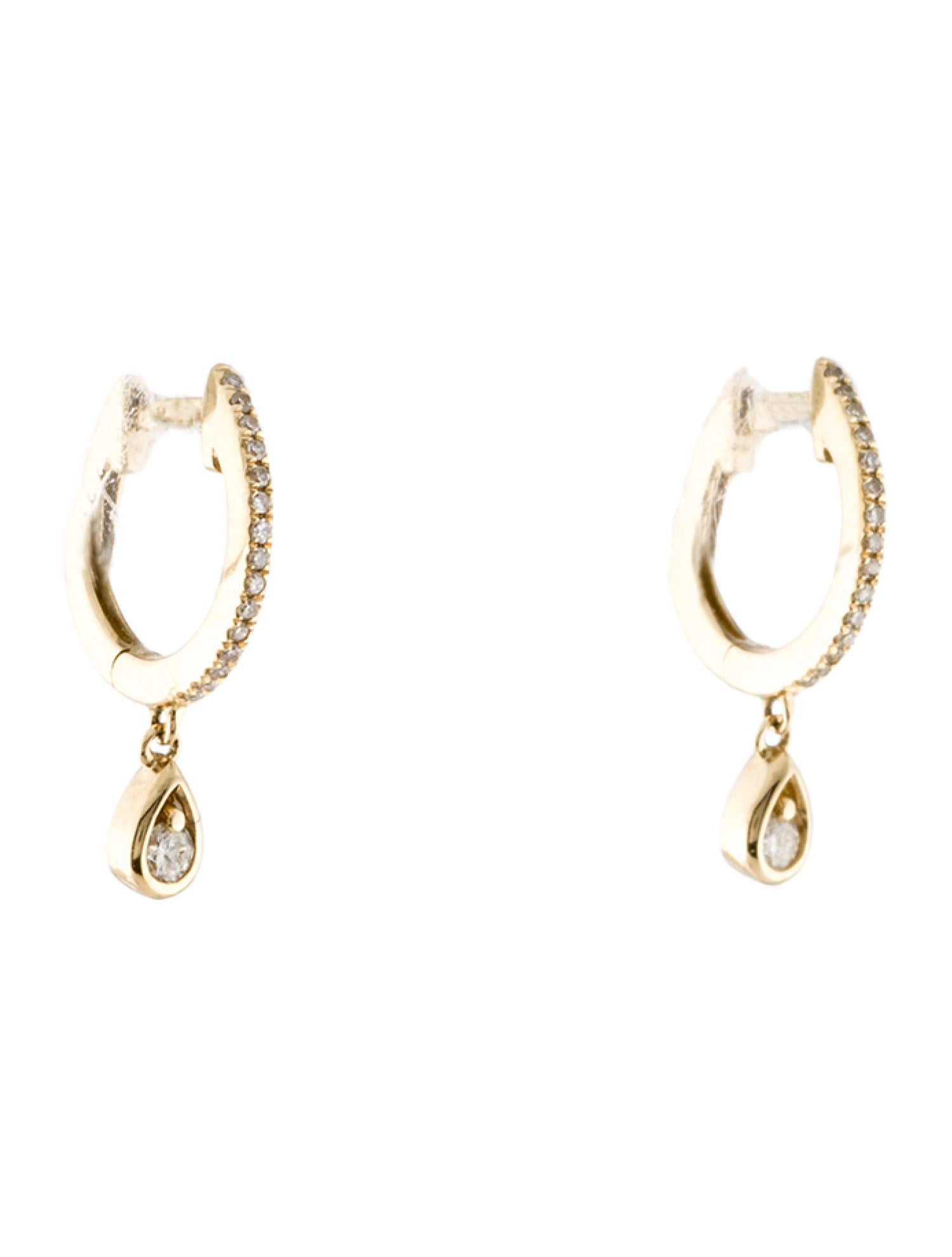 Earrings 14K Diamond Huggie Drop