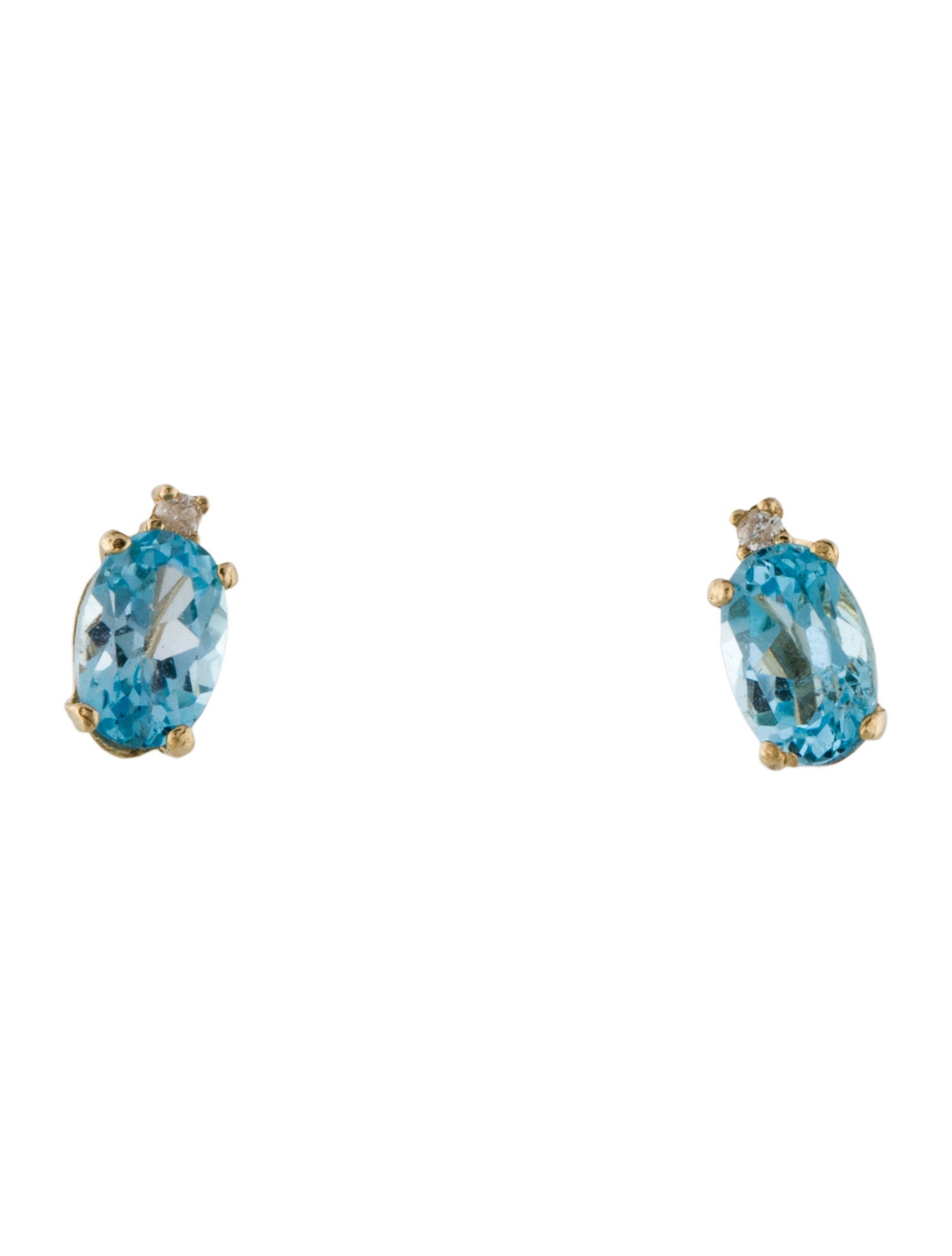 Earrings 14K Topaz & Diamond Studs