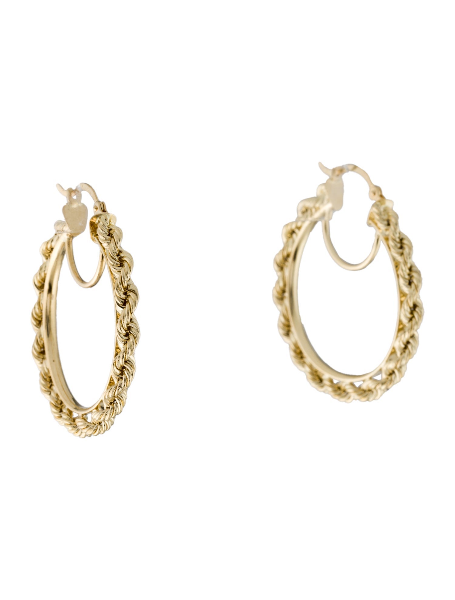 Earrings 14K Twisted Rope Hoop Earrings