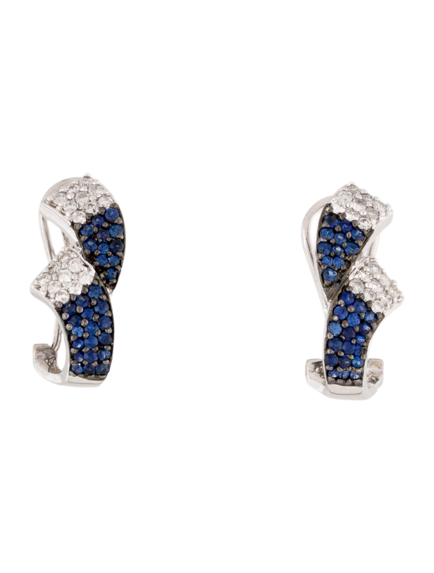 Earrings 14K Sapphire & Diamond Earclip