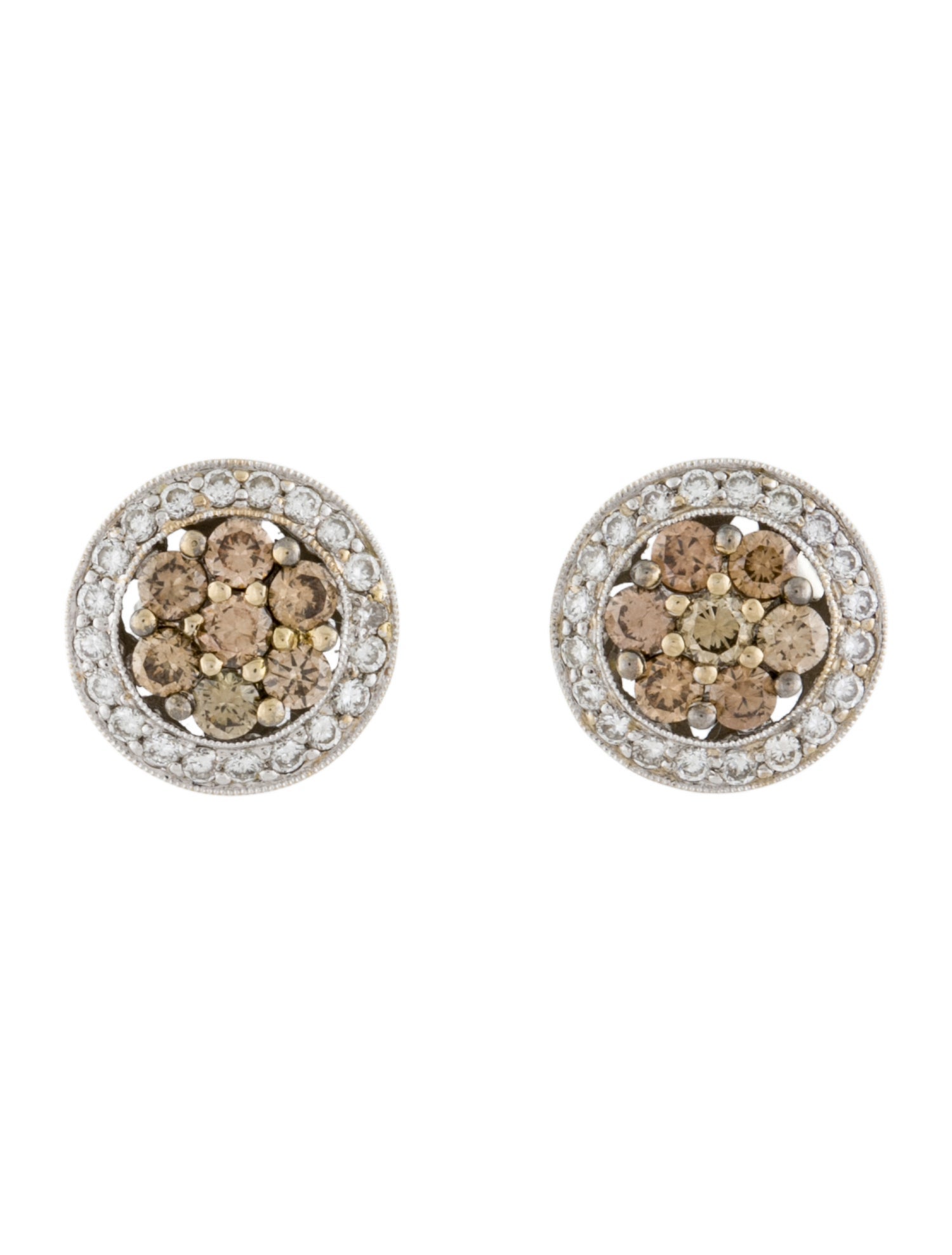 Earrings 18K Diamond Cluster Stud earrings