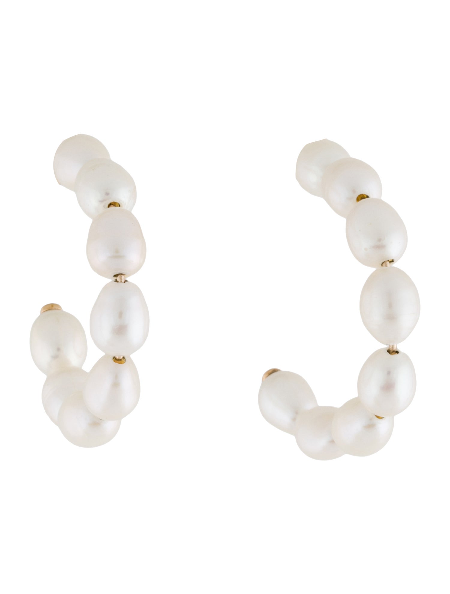 Earrings 14K Pearl Hoop