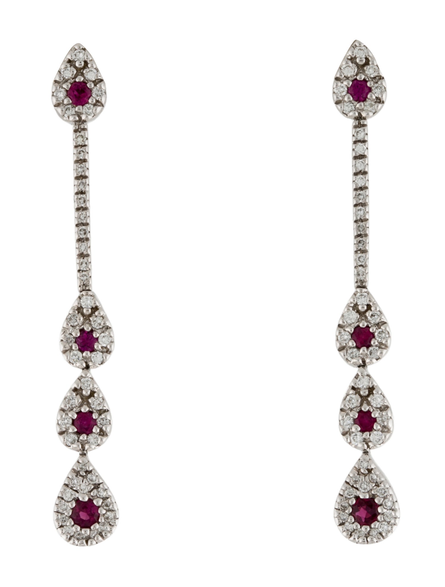 Earrings 18K Ruby & Diamond Drop