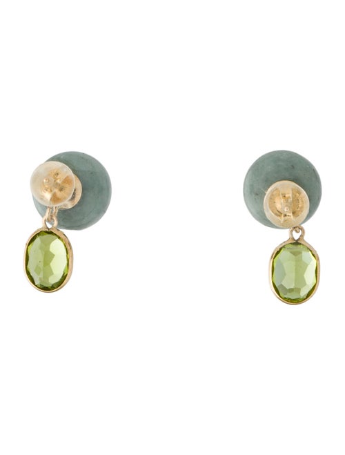 Earrings 14K 2.92ctw Peridot & Jadeite Drop Earrings