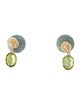 Earrings 14K 2.92ctw Peridot & Jadeite Drop Earrings